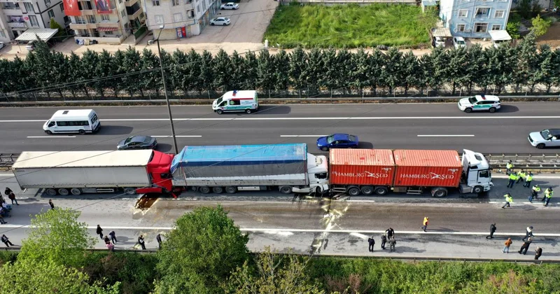 Anadolu Otoyolu nda zincirleme kaza