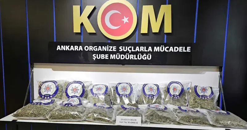Ankara da 25 kilo skunk ele geçirildi; 2 gözaltı