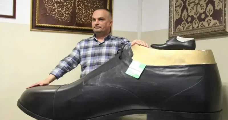 Bolu da üretilen ayakkabı herkesi şaşkına çevirdi! Tam tamına 22 numara