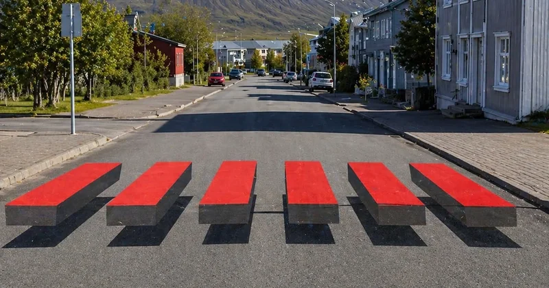 Optik illüzyonlu yol dönemi başladı: Gören sürücüler anında frene basıyor Sözcü Gazetesi