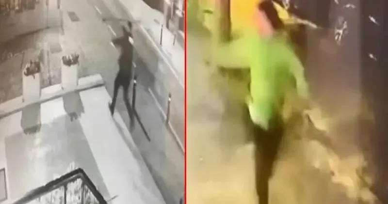 Kadıköy’de mekandan çıkarılan kişinin ateş açtığı anlar kamerada; polis bacağından vurarak yakaladı