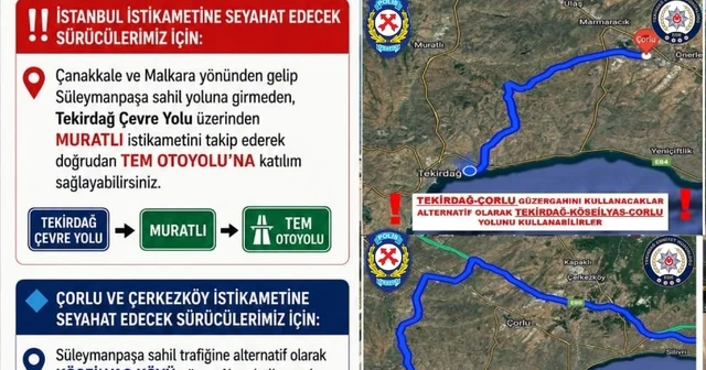 Tekirdağ Emniyet Müdürlüğü nden bayram dönüşü trafik uyarısı Tekirdağ Haberleri