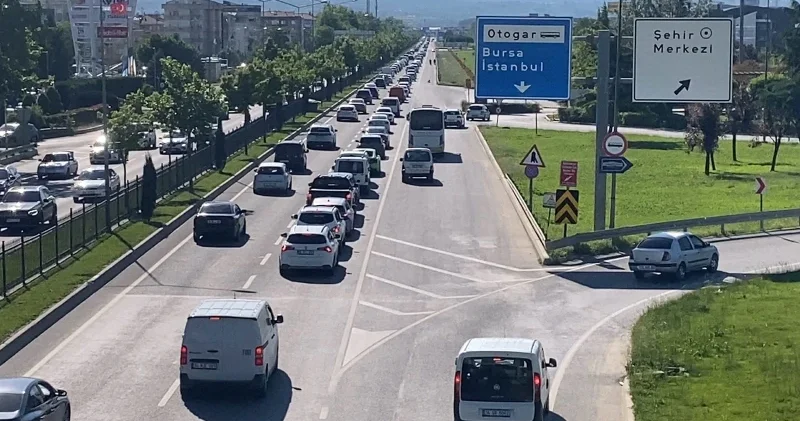 Bayram dönüşü Bursa Ankara kara yolunda yoğunluk Bursa Haberleri