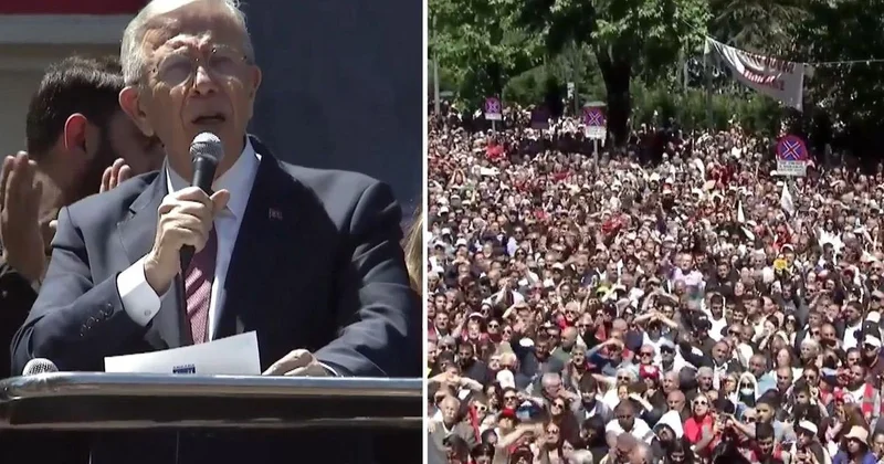 Mansur Yavaş ın zor anları! Atılan slogan nedeniyle konuşamadı