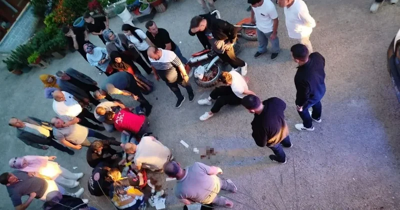 Öndeki aracı sollamak isteyen motosikletli istinat duvarından yere çakıldı: 2 yaralı