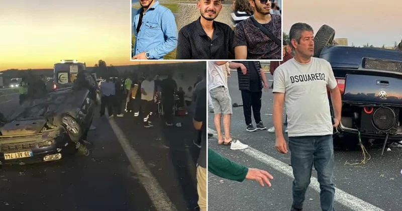 Lastiği patlayan araç takla attı! 3 kişi feci şekilde can verdi