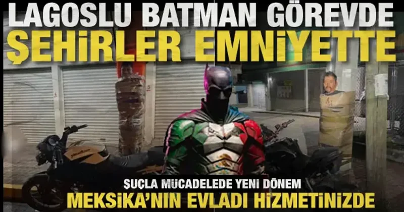 Meksika sokaklarında Aranan Batman! Hırsızları direğe bağlayıp kedi bıyığı çizdi!