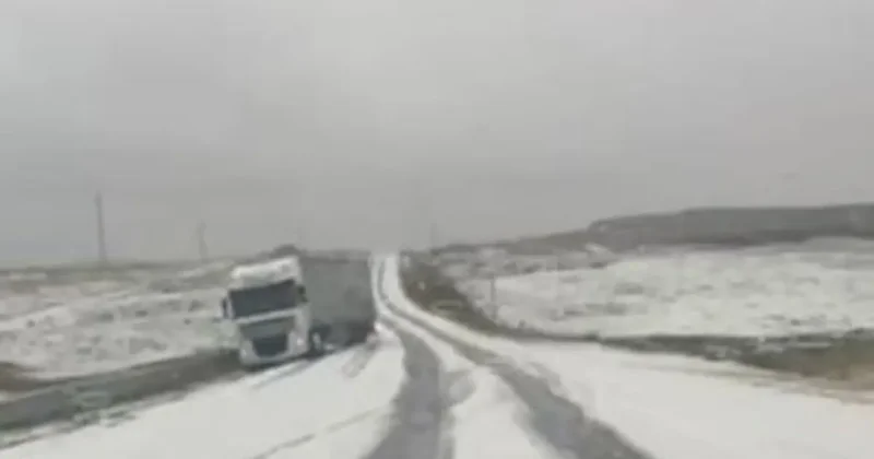 Artvin den şaşırtan görüntü: Dolu yağışı Sahara Geçidi ni beyaza bürüdü