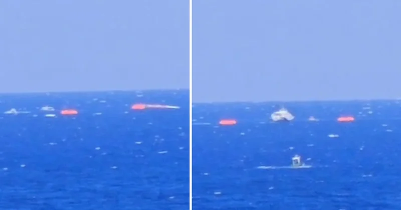 Girne açıklarında batan yolcu gemisinden ilk görüntü