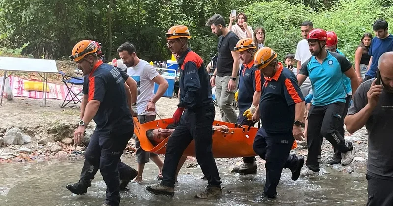 Bursa da yürüyüş yaparken dere yatağına düşen kişi kurtarıldı