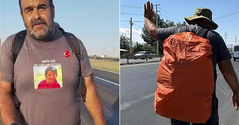 Kızı Narin için Ankara ya yürüyen baba Arif Güran Urfa da hastanelik oldu