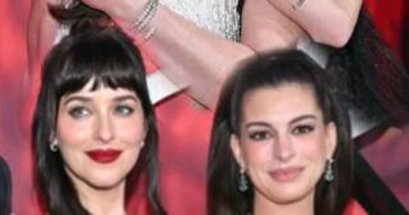 Anne Hathaway ve Dakota Johnson Verity nin galasında buluştu