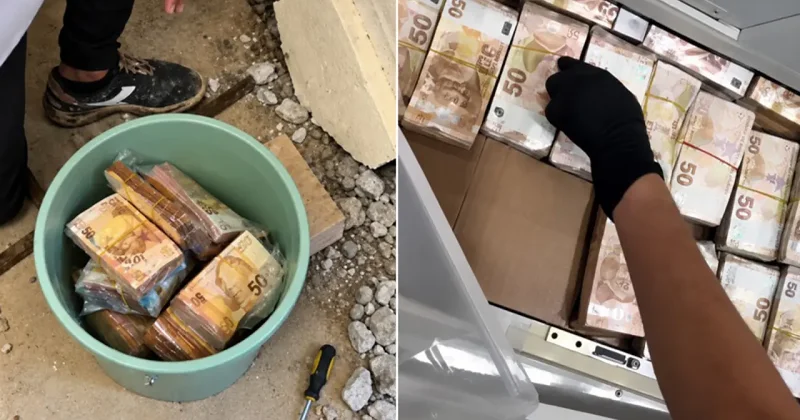 Milyonlarca avroluk vurgun: Duvarlardan ve fayanslardan para fışkırdı