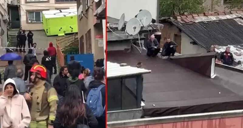 Kağıthane’de eşi 2 aydır eve gelmeyince çatıya çıktı; polis ikna etti