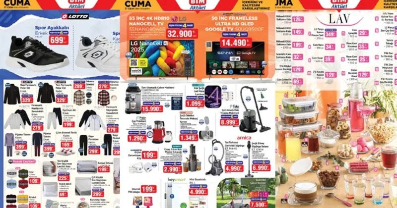 BİM aktüel ürünleri: TV, Tam otomatik kahve makinesi, Halı yıkama makinesi, Scooter...
