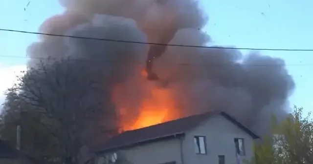 Rusya nın Ukrayna ya İHA larla saldırdığı an kamerada VİDEO İZLE