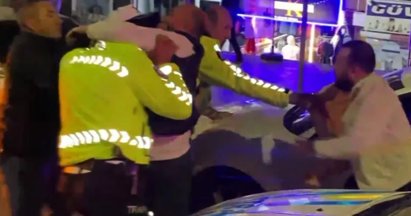 Aksaray da kaza yapan sürücü ve yakınları polise yumrukla saldırdı