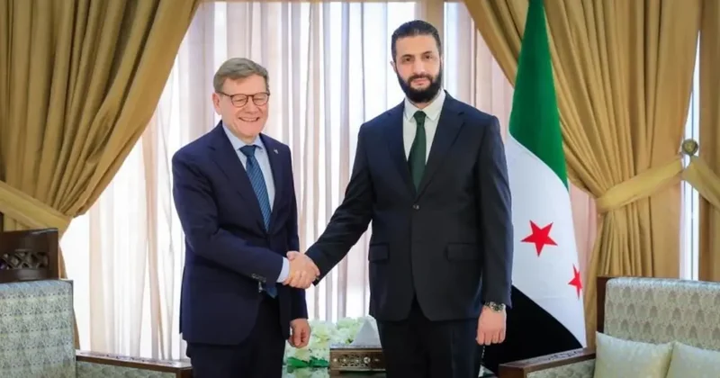 Suriye Devlet Başkanı Eş Şara, Almanya Dışişleri Bakanı Vadevol’u kabul etti