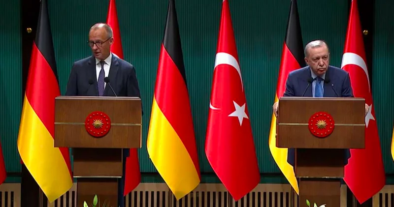 Erdoğan ve Merz ten ortak basın toplantısı: Ortak proje vurgusu