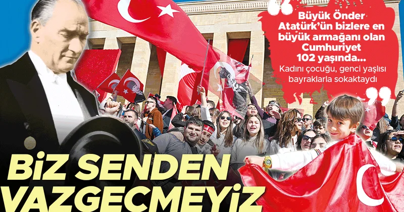 102. yılı coşkuyla kutladık… Sığmaz bu cihana bizim cumhuriyet sevdamız, Türk bayrağı uzaydan görüntülendi