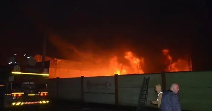 Samsun Bafra OSB’de geri dönüşüm tesisinde yangın