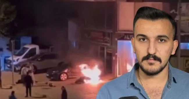 Motosiklet sürücüsünü alevler içinden böyle kurtardı: Kahramanlık değil, insanlık görevi