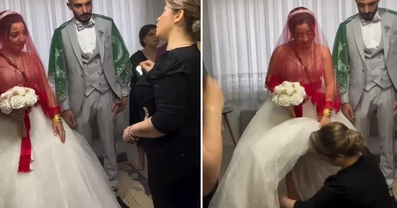 Gelinin annesinden damada soğuk duş! Kızının eteğini kaldırıp...