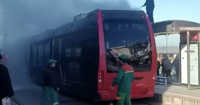 Bursa’da İpek Böceği tramvayında yangın paniği