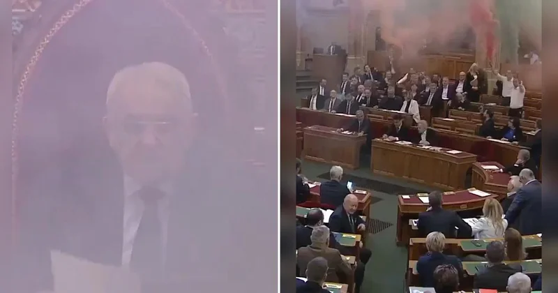 Macaristan da olaylı oylama! Muhalif vekiller sis bombası patlattı