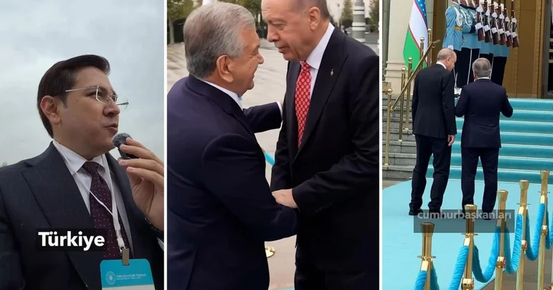 Özbek gazeteci paylaştı! Özbekistan Cumhurbaşkanı, Külliye ye böyle geldi