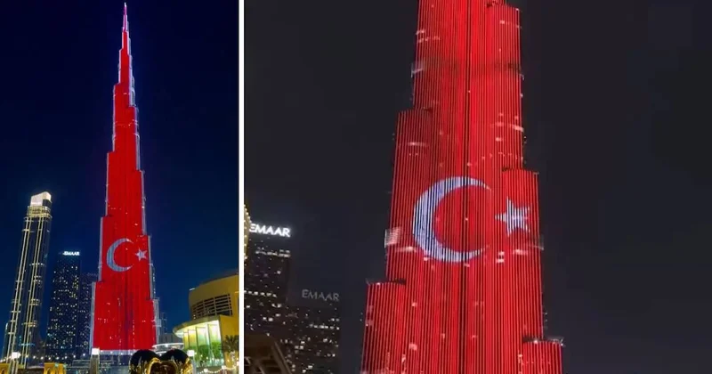 29 Ekim de dünyanın en yüksek binasında Türk bayrağı yansıtıldı Sözcü Gazetesi
