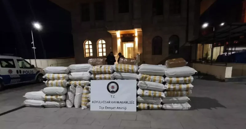 Sivas ta 1 ton 150 kilogram gümrük kaçağı tütün ele geçirildi