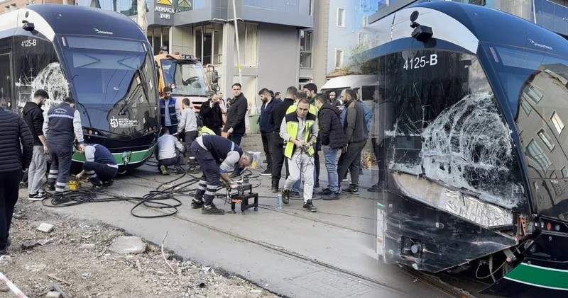 Kocaeli’de feci kaza! Tramvay ile çöp kamyonu çarpıştı