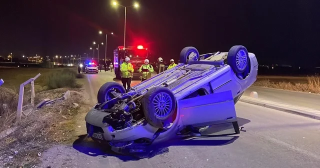 Karaman da takla atan otomobil ters döndü: 2 yaralı Karaman Haberleri
