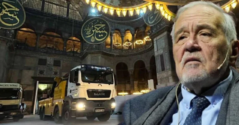 Ayasofya restorasyonunda kamyon tartışması! İlber Ortaylı Cahil cüreti dedi bilim kurulu yanıt verdi