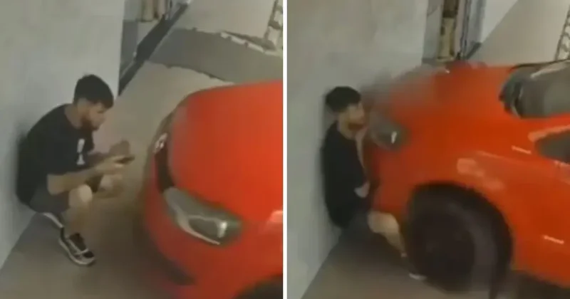 Yanlış pedal ölümle burun buruna getirdi: O anlar kamerada