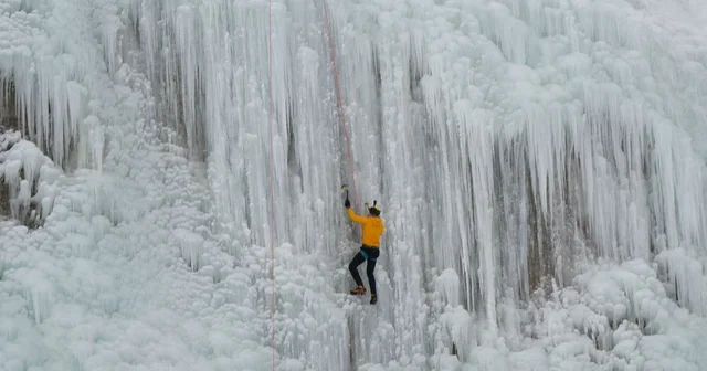 Palandöken de nefese kesen bir aktivite Buz duvarı adrenalin tutkunlarını bekliyor Erzurum Haberleri