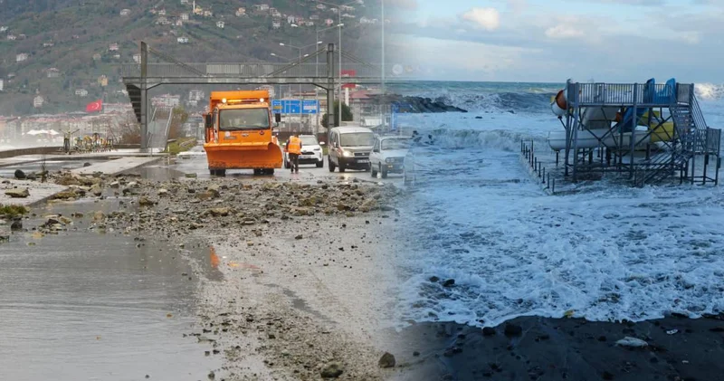 Rize’de fırtına alarmı! Dalgalar 4 metreye ulaştı