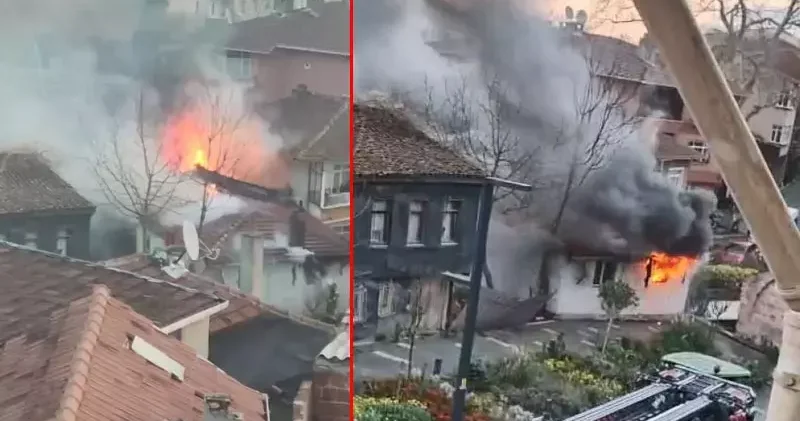 Çatalca da müstakil ev alev alev yandı