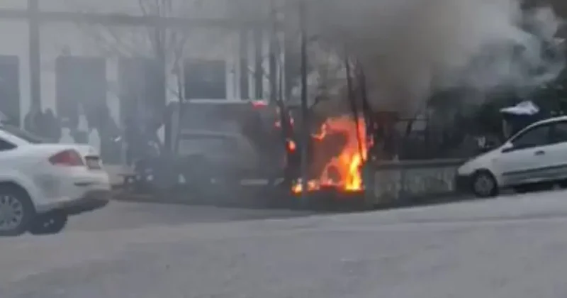 Şile de seyir halindeki araç alev aldı