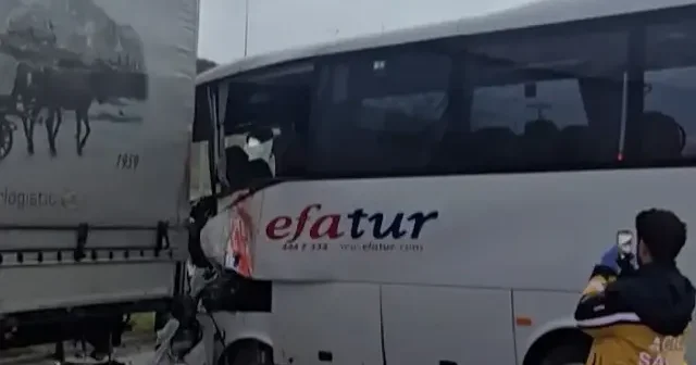 Tuzla da servis minibüsü park halindeki TIR a çarptı: 13 yaralıdan 2 sinin durumu ağır VİDEO İZLE