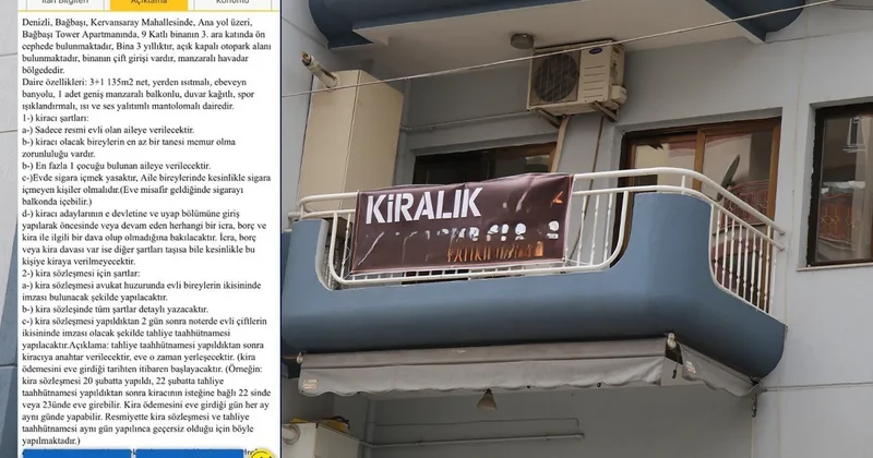 SON DAKİKA… Denizli’de ev sahibinden kiracısına şok talep! İşte 26 maddelik o liste: Her 50 günde bir…