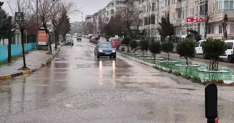 Edirne Keşan da sağanak yağıi