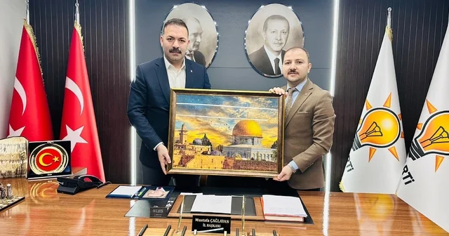 Başkan Çağlayan a Mescid i Aksa tablolu ziyaret Zonguldak Haberleri