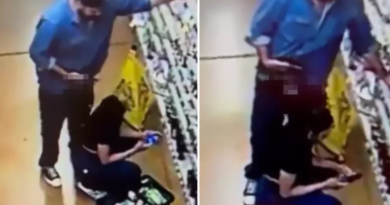 Markette infial yaratan olay! Görüntüyü izleyen polis harekete geçti