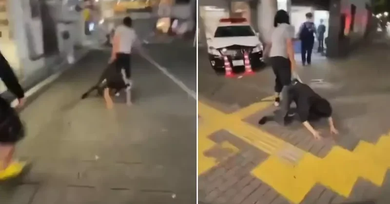 Uygunsuz durumda yakaladığı eşini sokakta sürükleyerek polis karakoluna götürdü