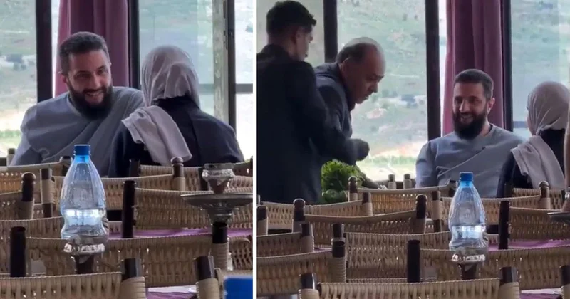 Suriye Cumhurbaşkanı Şara, eşiyle birlikte bir restoranda kahve içerken görüntülendi