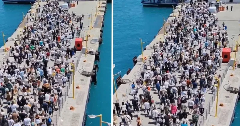 Bayram dönüşü Adalar da izdiham: Vapura binmek için birbirlerini ezdiler