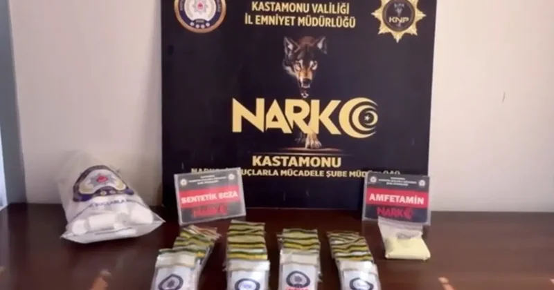 Kastamonu’da bin 699 adet sentetik ecza hapı ile 387 gram amfetamin ele geçirildi