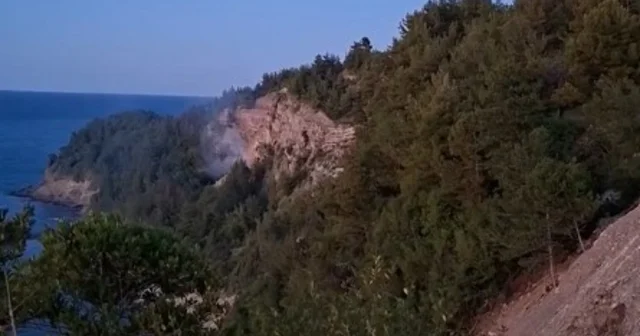 Kastamonu da ormanlık alana düşen yabancı cismin patlaması sonucu yangın çıktı Kastamonu Haberleri Habertürk Yerel Haberler